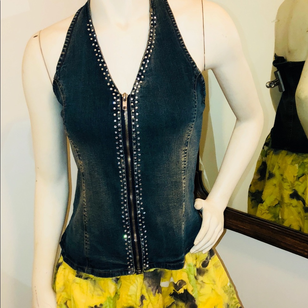 Salsa Blue Jean Halter Top & NYCO floral Skirt